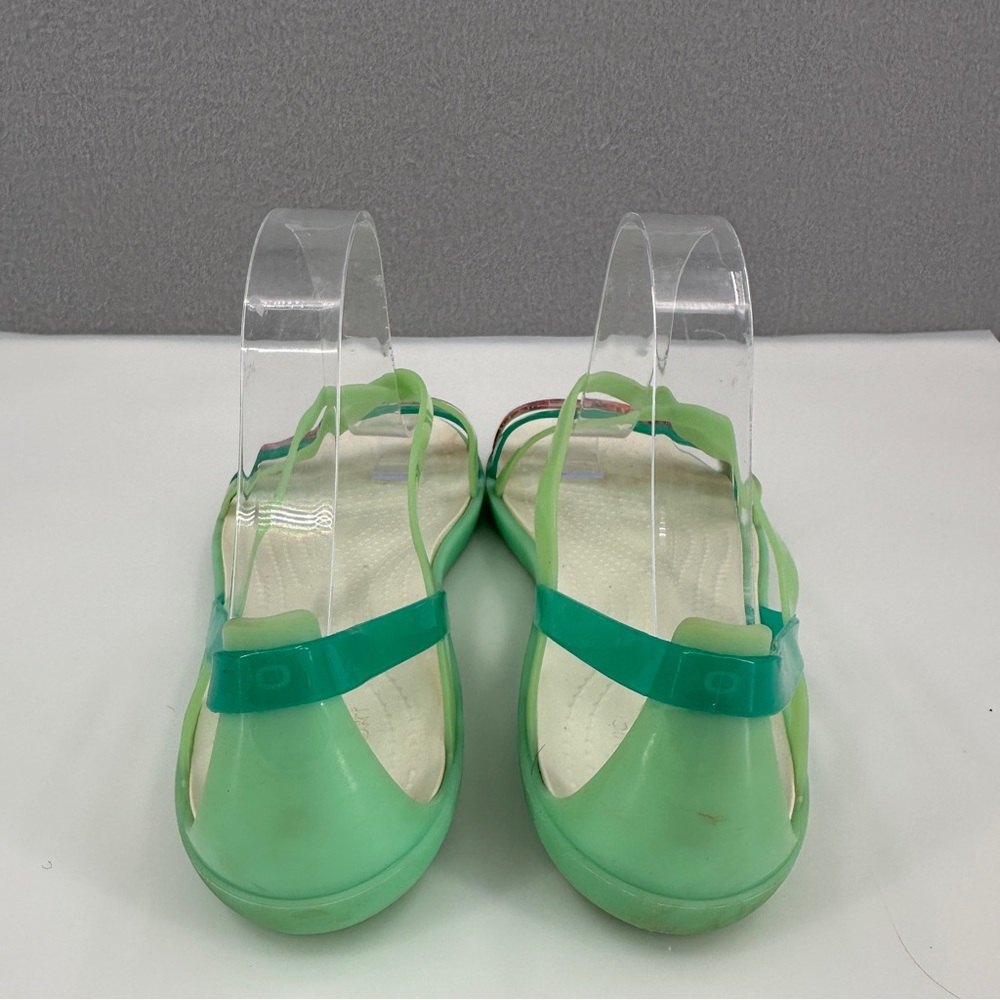 Crocs Isabella Strappy Jelly Slip On Sandals Womens 10 Green Flats Shoes 205150 - Picture 4 of 15